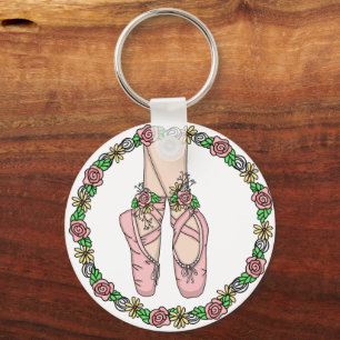 Porte-clés Chaussons de Ballet Rose Ballerina personnalisée