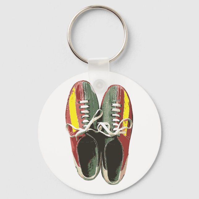 Porte-clés Chaussures de Bowling vintage Retro Chaussure de B (Recto)
