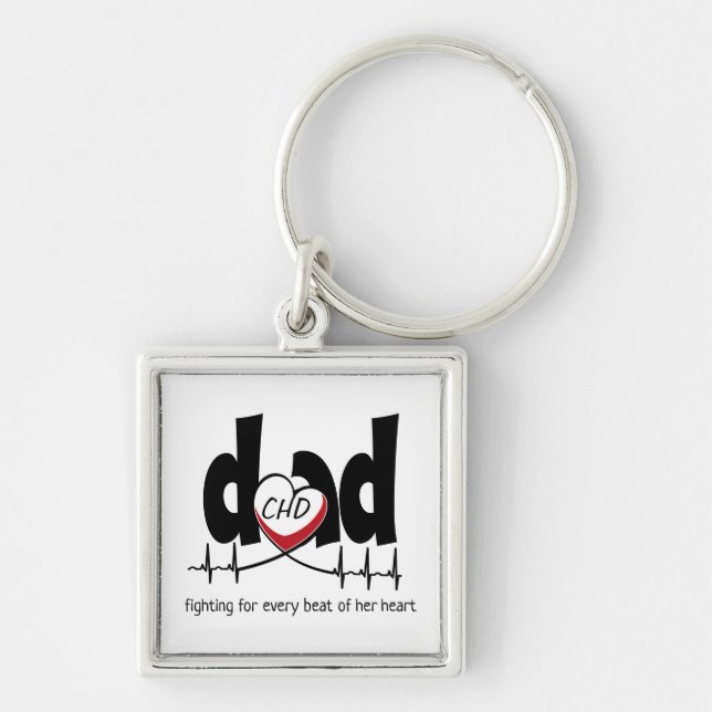 Porte-clés CHD Heart Papa Personnalisable Porte - clé Heartbe (Devant)