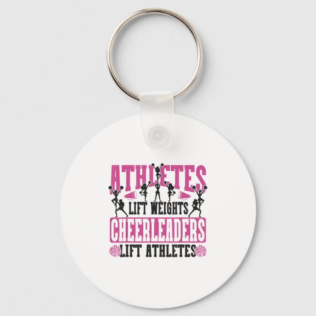Porte-clés Cheer Cheerleading Athletes Lift Weights Cheerlead (Recto)