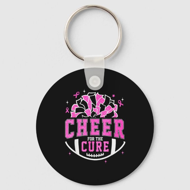 Porte-clés Cheer For The Breast Cancer Awareness Cheerleader  (Recto)