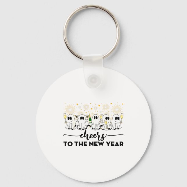 Porte-clés Cheers To The New Year Ghosts Drinking Champagne N (Recto)
