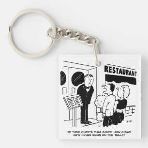 Porte-clés Chef at Restaurant Not Been on Television Cartoon