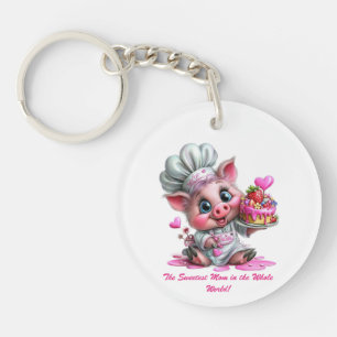 Porte-clés Chef Cochon Maman la plus douce