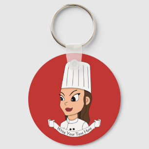 Porte-clés Chef fille personnalisée