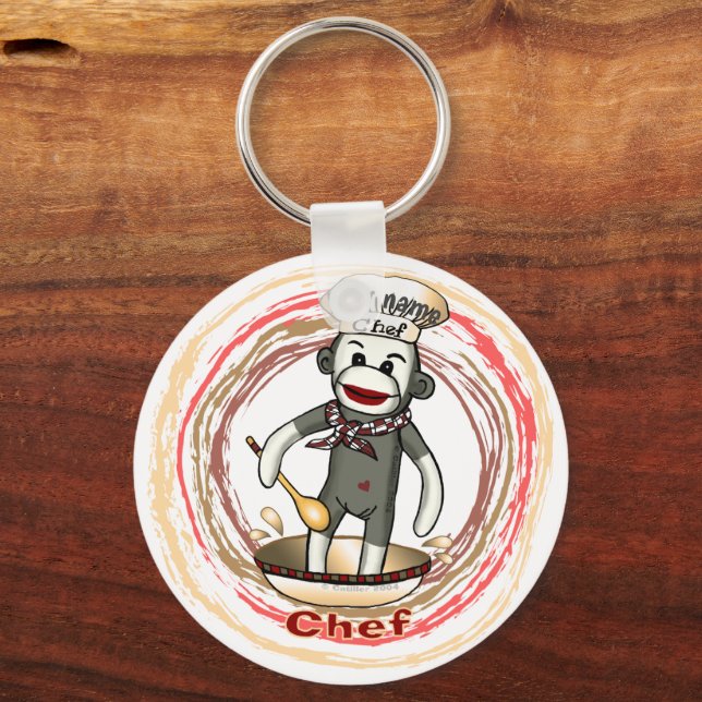 Porte-clés Chef Sock Monkey (Recto)