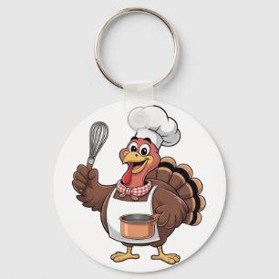 Porte-clés Chef Turkey Thanksgiving Cook Gobbler