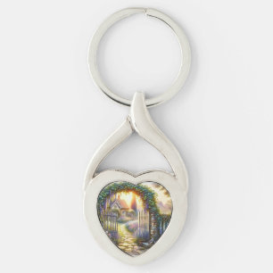 Porte-clés Chemin du jardin enchanté Cottagecore