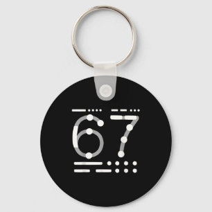 Porte-clés Chemise 67, Code Morse 67 Kid Mème Six Sept Graphi