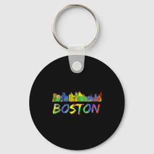 Porte-clés Chemise Boston Machusetts Skyline Peinture Vintage