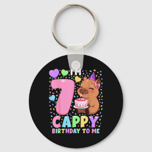 Porte-clés Chemise d'anniversaire Capybara 7 Fille Kawaii Cap