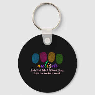 Porte-clés Chemise d'autisme d'empreinte digitale1