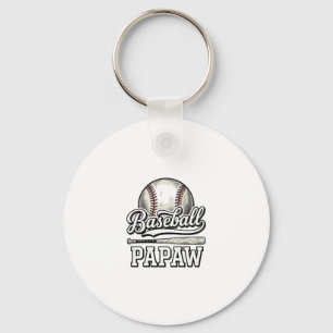Porte-clés Chemise de baseball Papaw Gravure Vintage Design_1