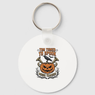 Porte-clés Chemise de gravure de citrouille Halloween profess