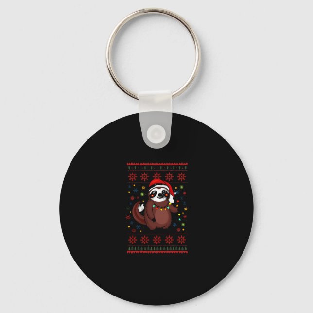 Porte-clés Chemise de Noël pour le cadeau d'amoureux de Sloth (Recto)