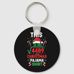 Porte-clés Chemise de pyjama de Noël drôle 67 Six Sept Carré