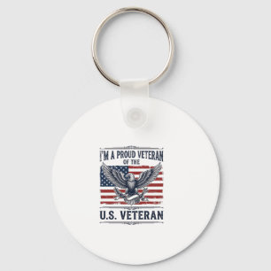 Porte-clés Chemise de vétéran patriotique aigle gravure vinta