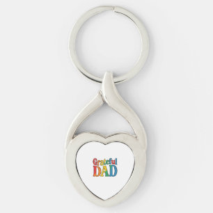 Porte-clés Chemise Grateful Dad Vintage Rainbow Typography_1