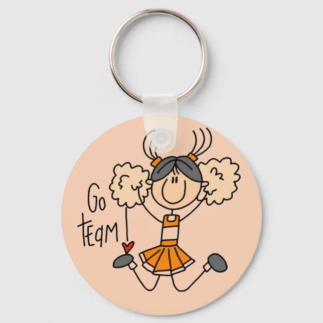 Porte-clés Chemises et cadeaux Pom-pom girl orange (Recto)