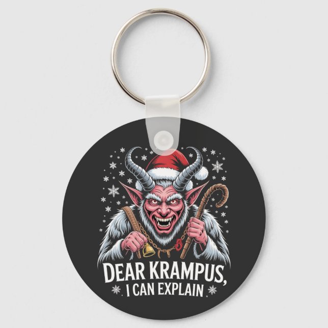 Porte-clés Cher Krampus Je Peux Expliquer Noël Père Noël (Recto)