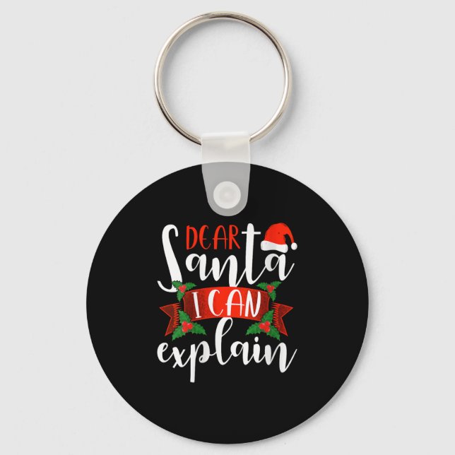 Porte-clés Cher Père Noël je peux expliquer drôle de décorati (Recto)