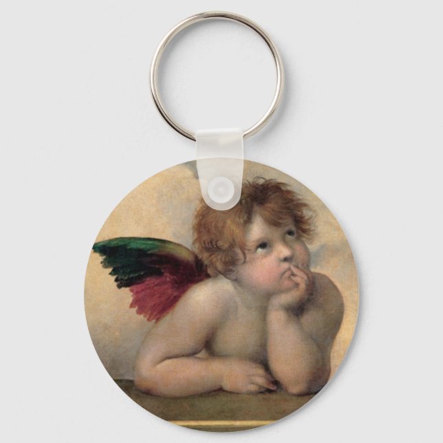 Porte-clés Cherub de Sistine Madonna par Raphael (Recto)