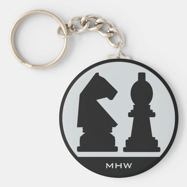 Porte-clés CHESS custom monogram key chains (Devant)