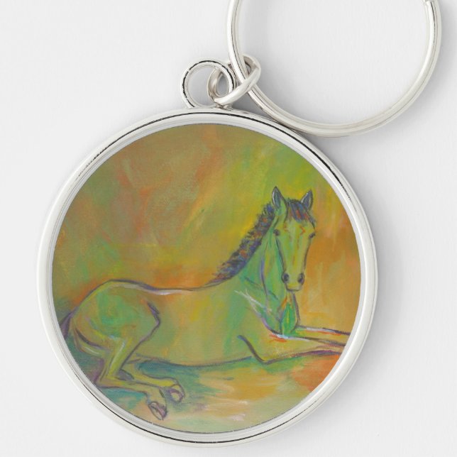 Porte-clés Cheval Abstrait Pastel Pet Portrait Porte - clé (Devant)