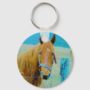 Porte-clés Cheval bleu Denim teinté