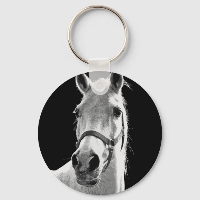 Porte-clés Cheval BW (Recto)