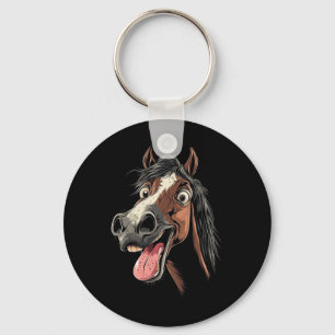 Porte-clés Cheval cool Montrant Langue Chevaux Équitation À C