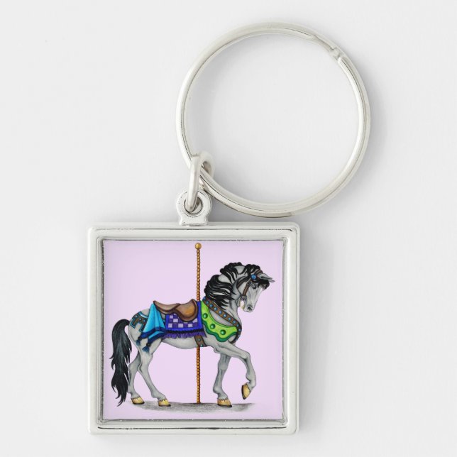 Porte-clés Cheval de carrousel (Devant)