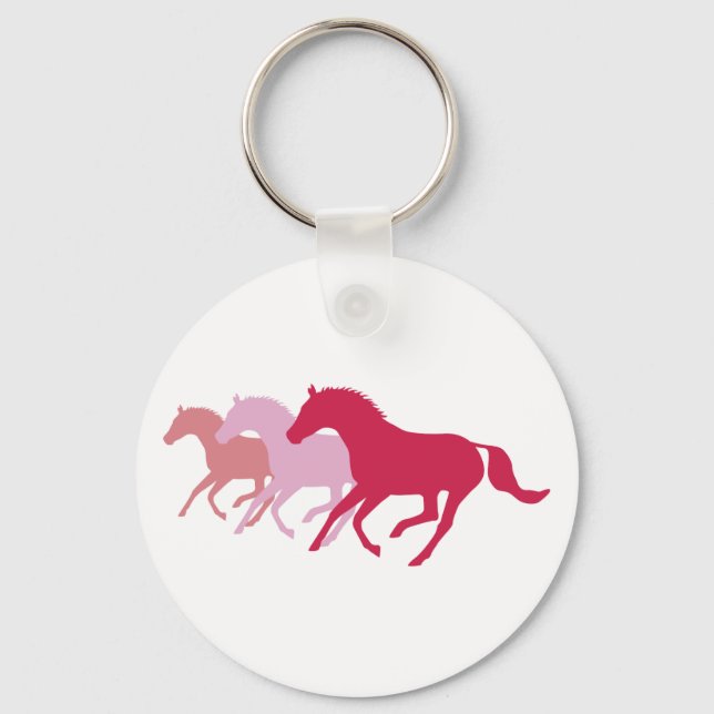 Porte-clés Cheval de course (rouge) (Recto)