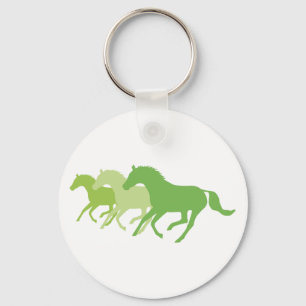Porte-clés Cheval de course (vert)
