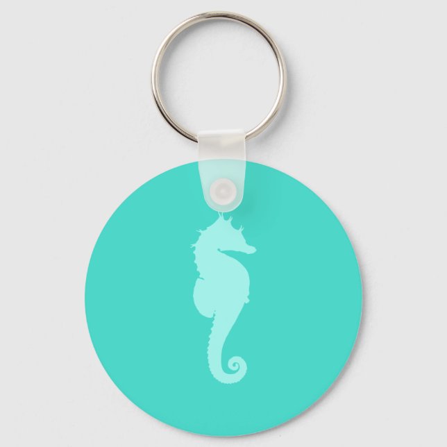 Porte-clés Cheval de mer Turquoise 2 (Recto)