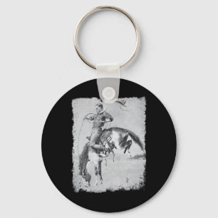 Porte-clés Cheval de Rodéo Cowboy Western Country Vintage Bro
