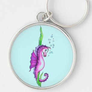 Porte-clés Cheval d'eau violet