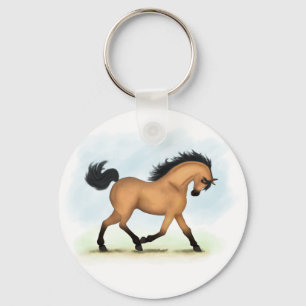 Porte-clés Cheval équestre en peau de boule