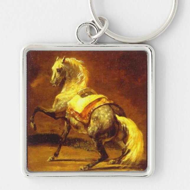 PORTE-CLÉS CHEVAL GRAY REMPLI (Devant)
