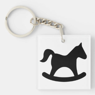 Porte-clés Cheval noir Rocking