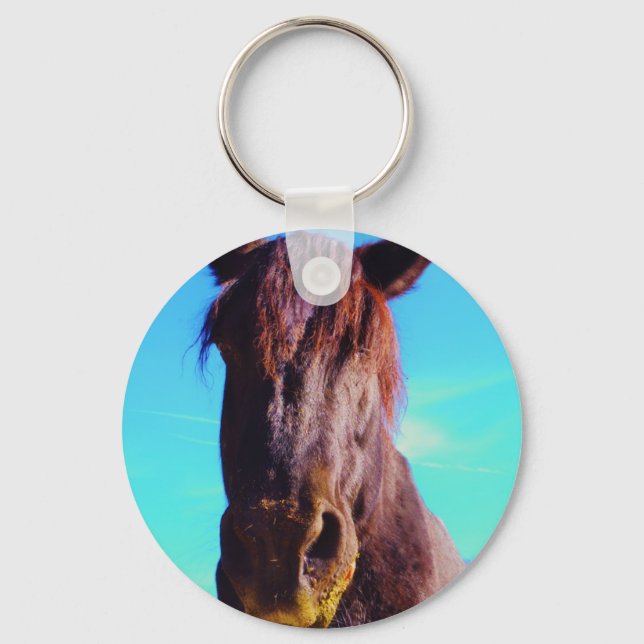 Porte-clés Cheval pourpre avec Bouche verte (Recto)