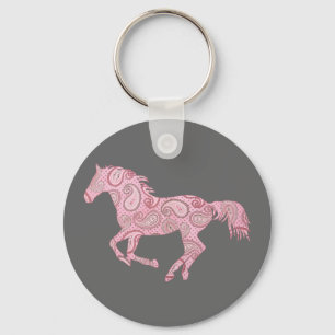 Porte-clés Cheval rose Paisley