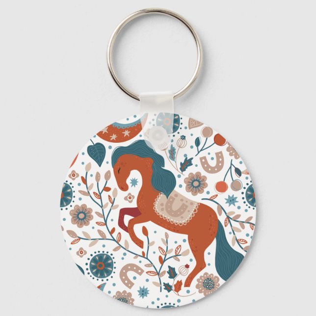 Porte-clés Cheval scandinave mignon (Recto)