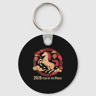 Porte-clés Cheval vintage 2026 Zodiac Nouvel An Chinois Du