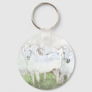 Porte-clés Chevaux blancs