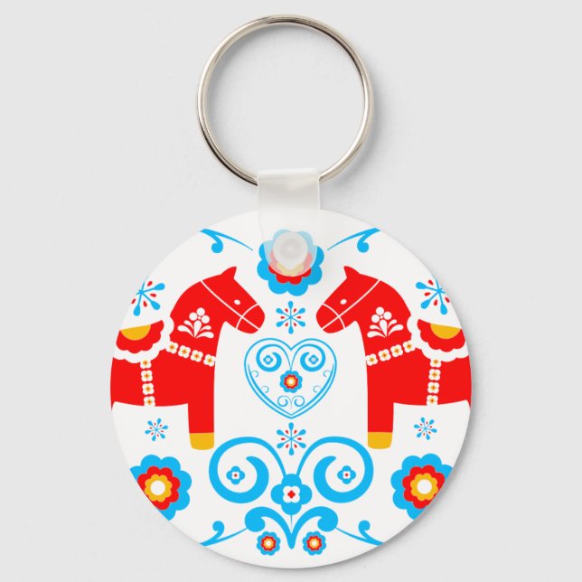 Porte-clés Chevaux Red Dala (Recto)