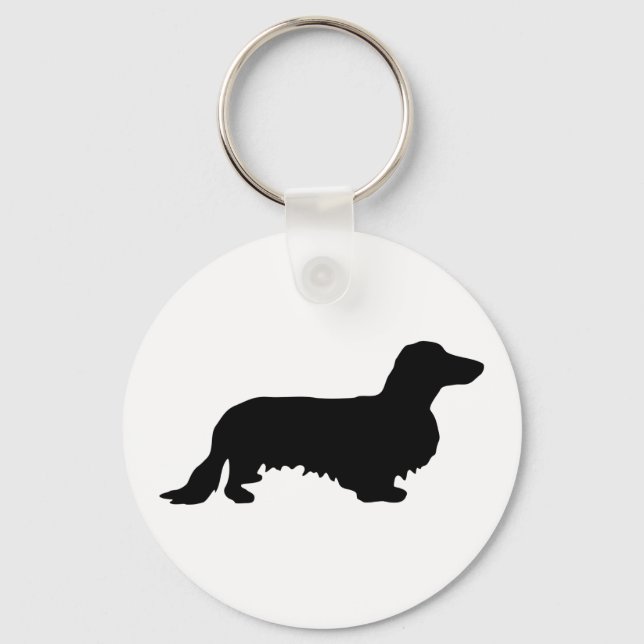 Porte-clés Cheveux longs Dachshund - Silhouette 1 (Recto)