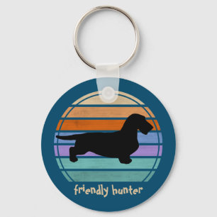 Porte-clés Cheveux ronds Dachshund - Silhouette 1