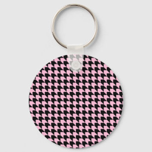Porte-clés Chevron Checks rose et noir
