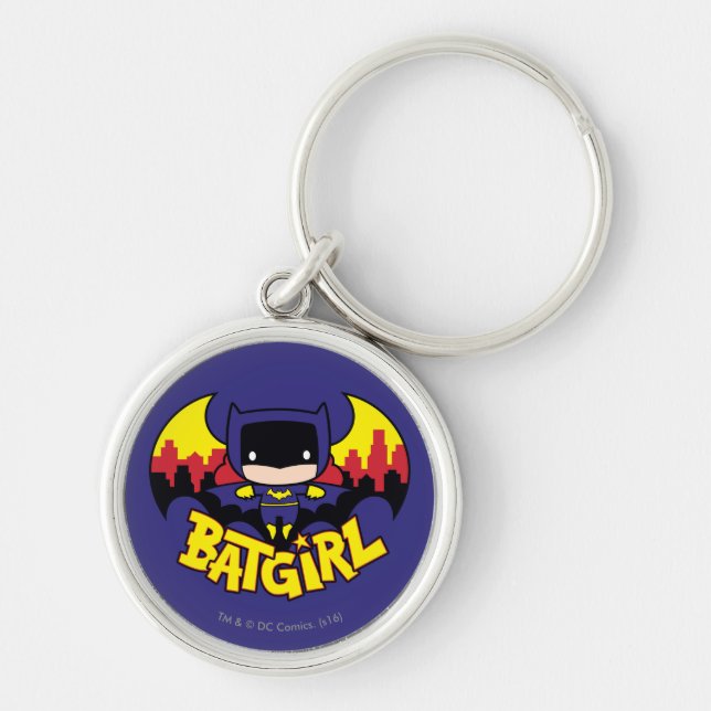 Porte-clés Chibi Batgirl avec Gotham Skyline & Logo (Devant)